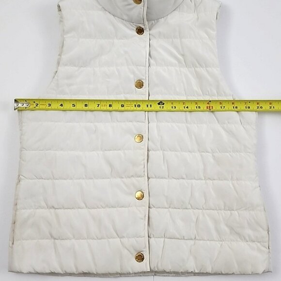 Michael Kors Women's Puffer Quilted Vest Off White Gold Size Medium - Picture 13 of 15